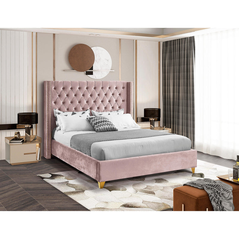 Meridian Barolo Pink Velvet Full Bed IMAGE 4