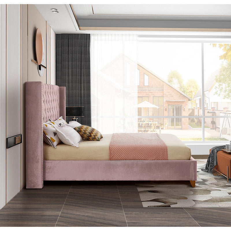 Meridian Barolo Pink Velvet Full Bed IMAGE 6