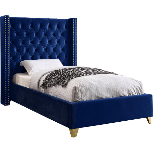 Meridian Barolo Navy Velvet Twin Bed IMAGE 1