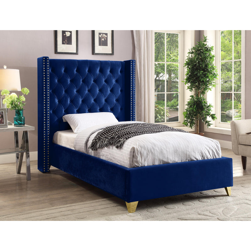 Meridian Barolo Navy Velvet Twin Bed IMAGE 3