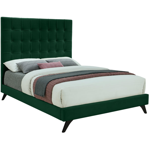 Meridian Elly Green Velvet Full Bed IMAGE 1