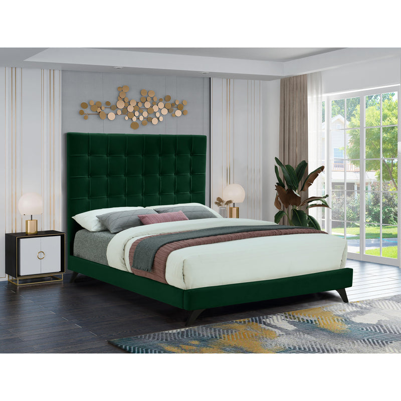 Meridian Elly Green Velvet Full Bed IMAGE 6