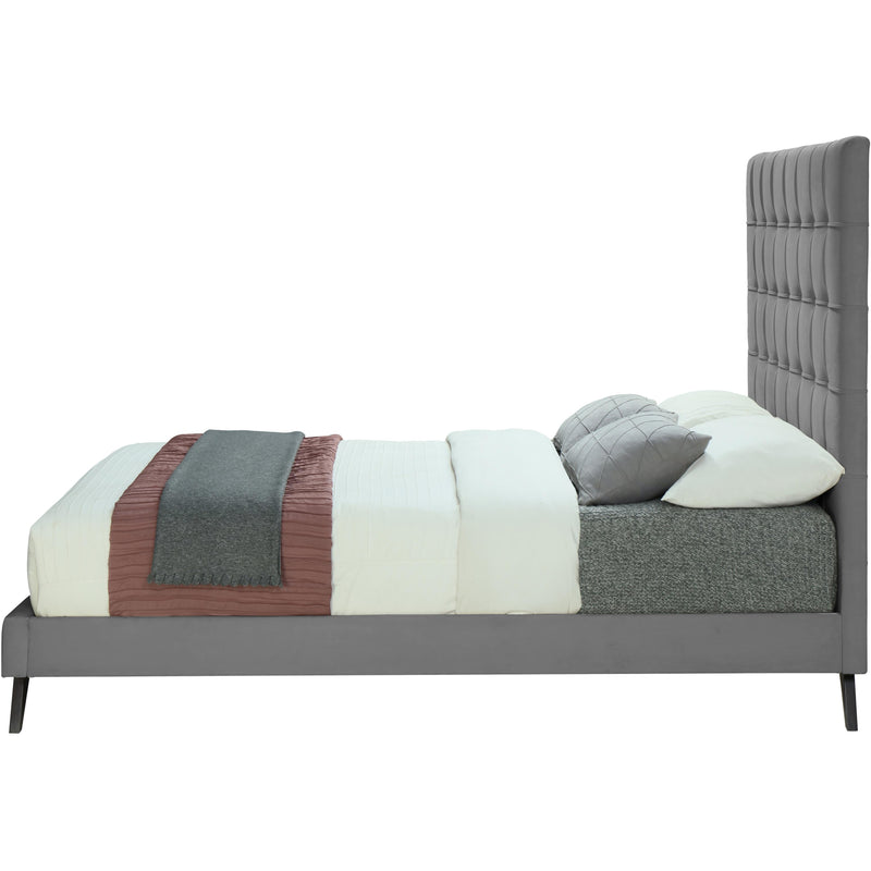 Meridian Elly Grey Velvet Full Bed IMAGE 3