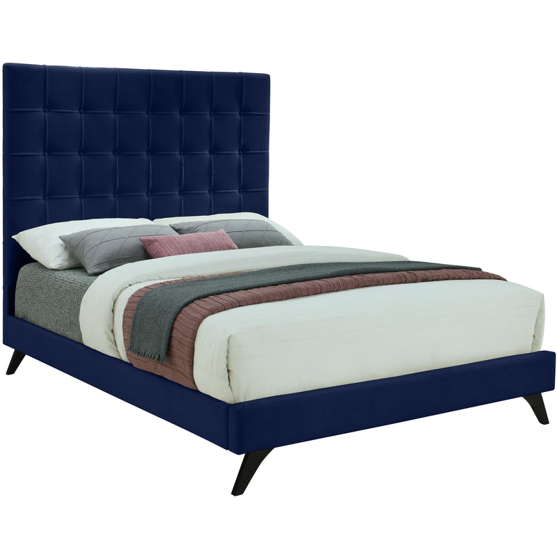 Meridian Elly Navy Velvet Full Bed IMAGE 1