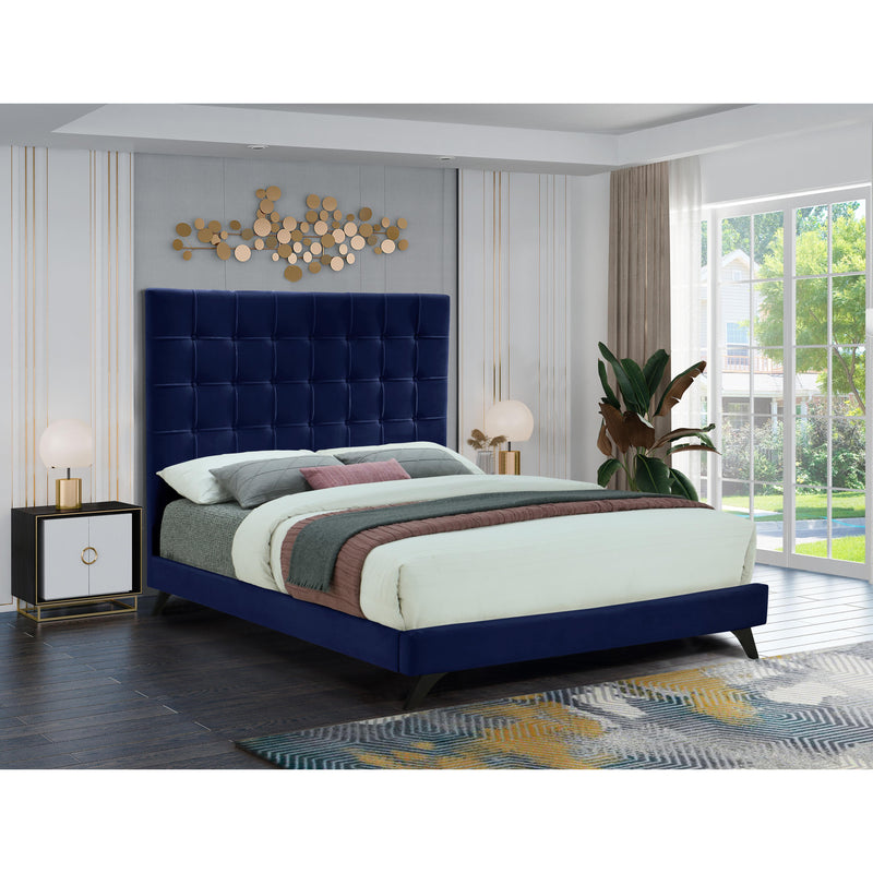 Meridian Elly Navy Velvet Full Bed IMAGE 6