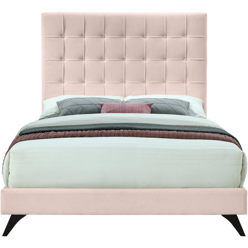 Meridian Elly Pink Velvet Full Bed IMAGE 2