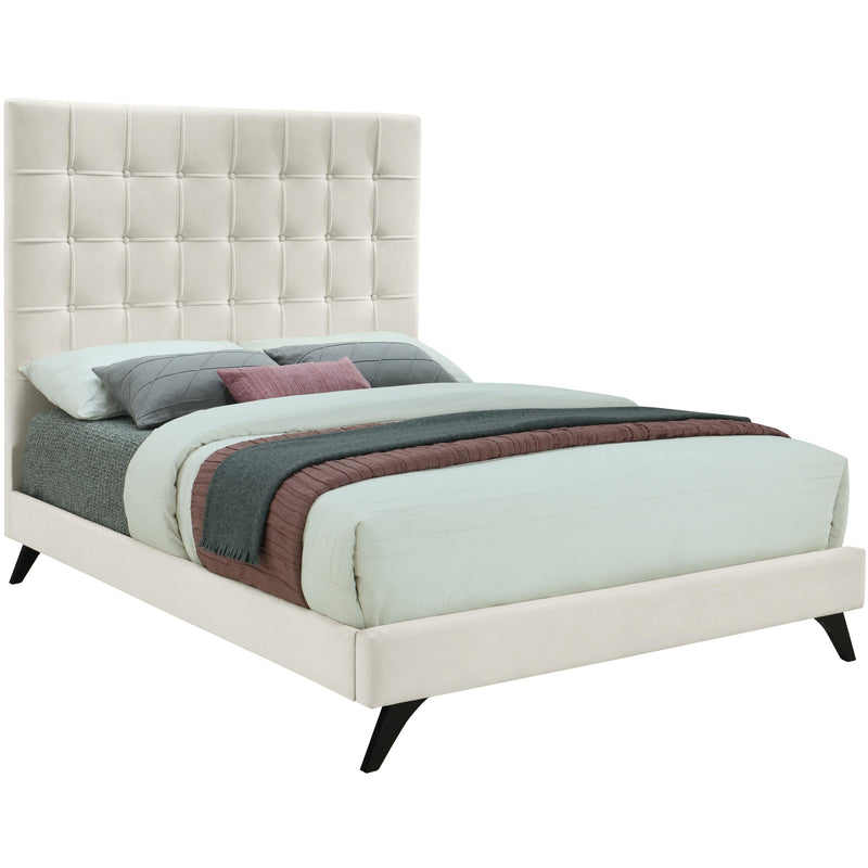 Meridian Elly Cream Velvet King Bed IMAGE 1