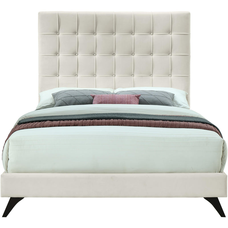 Meridian Elly Cream Velvet King Bed IMAGE 2