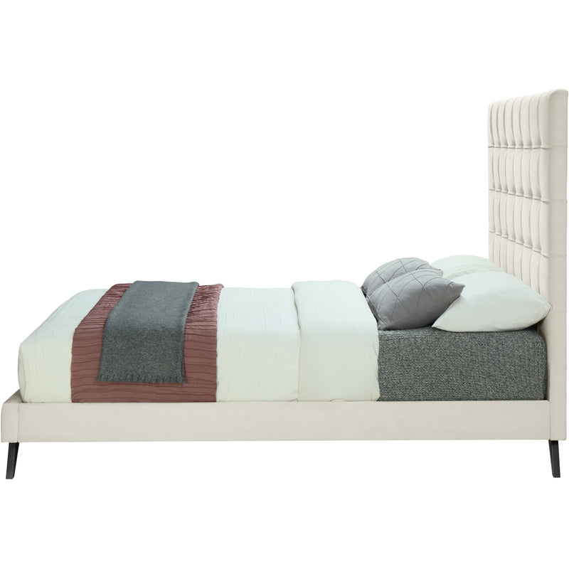 Meridian Elly Cream Velvet King Bed IMAGE 3