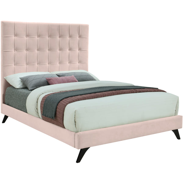 Meridian Elly Pink Velvet King Bed IMAGE 1