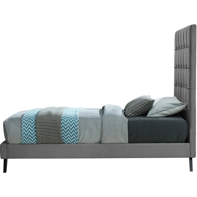 Meridian Elly Grey Velvet Twin Bed IMAGE 3