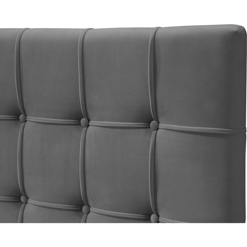 Meridian Elly Grey Velvet Twin Bed IMAGE 4