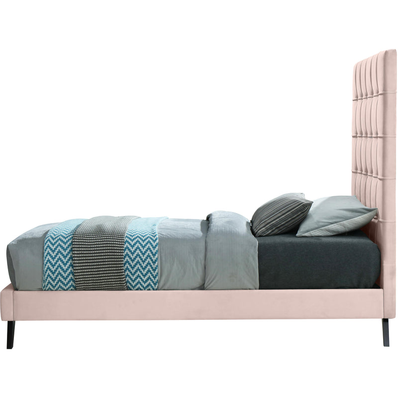 Meridian Elly Pink Velvet Twin Bed IMAGE 3