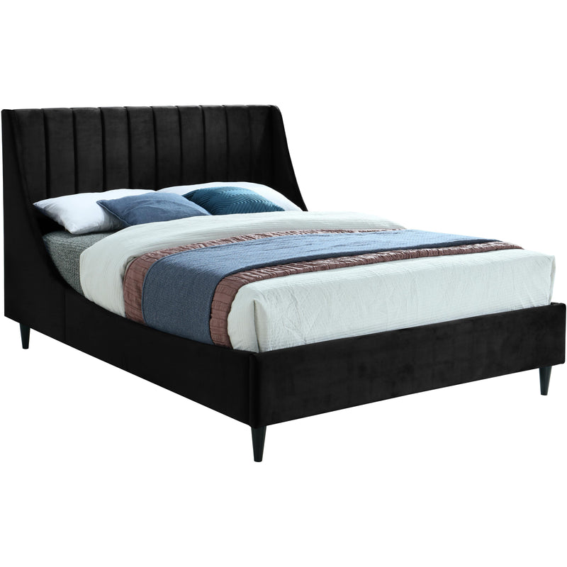 Meridian Eva Black Velvet Full Bed IMAGE 1