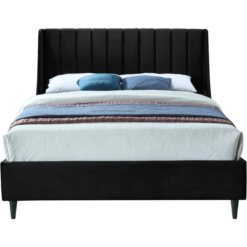 Meridian Eva Black Velvet Full Bed IMAGE 2