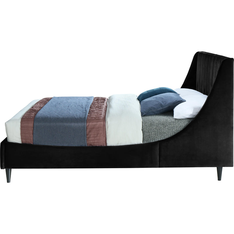 Meridian Eva Black Velvet Full Bed IMAGE 3