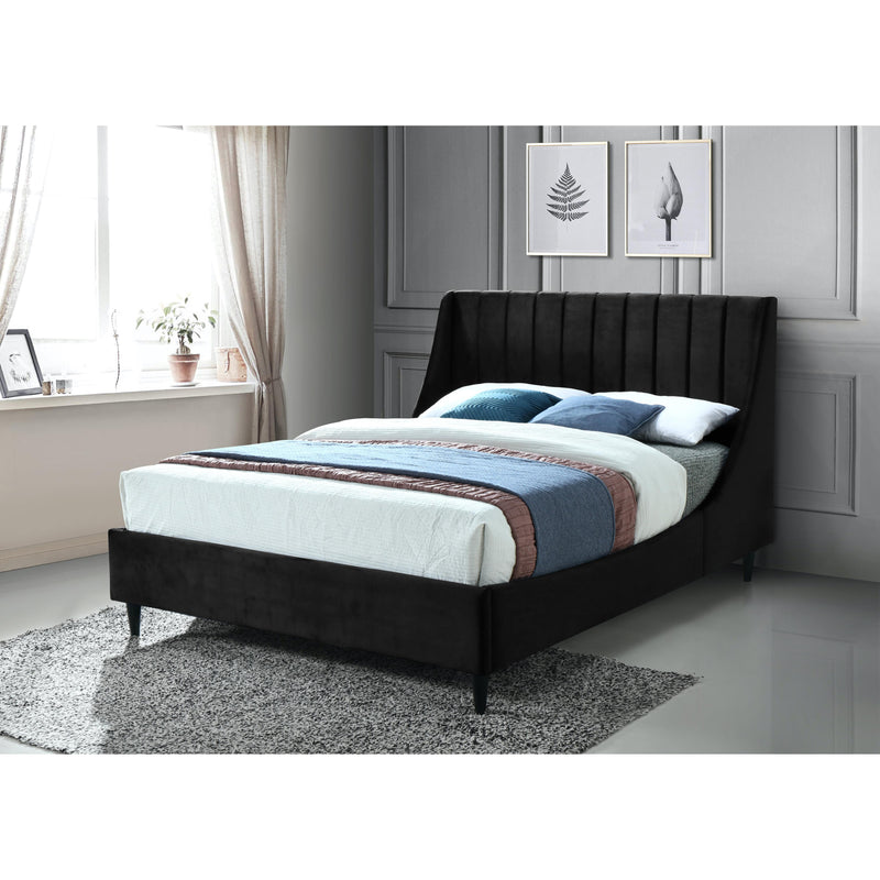 Meridian Eva Black Velvet Full Bed IMAGE 4