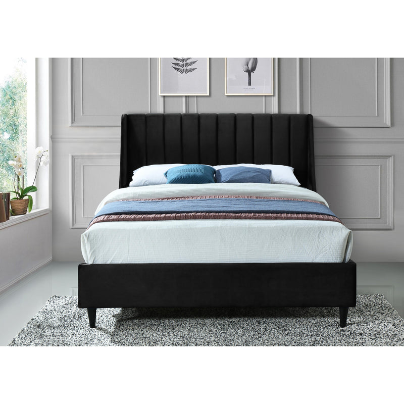 Meridian Eva Black Velvet Full Bed IMAGE 5