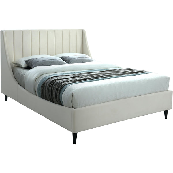 Meridian Eva Cream Velvet Full Bed IMAGE 1