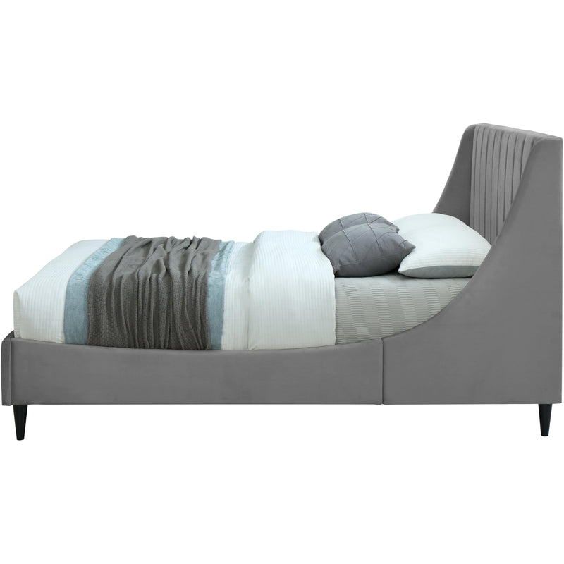 Meridian Eva Grey Velvet Full Bed IMAGE 3