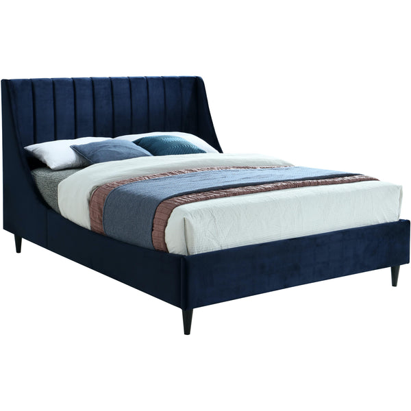 Meridian Eva Navy Velvet Full Bed IMAGE 1