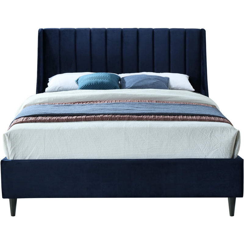 Meridian Eva Navy Velvet Full Bed IMAGE 2