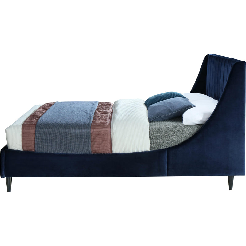 Meridian Eva Navy Velvet Full Bed IMAGE 3