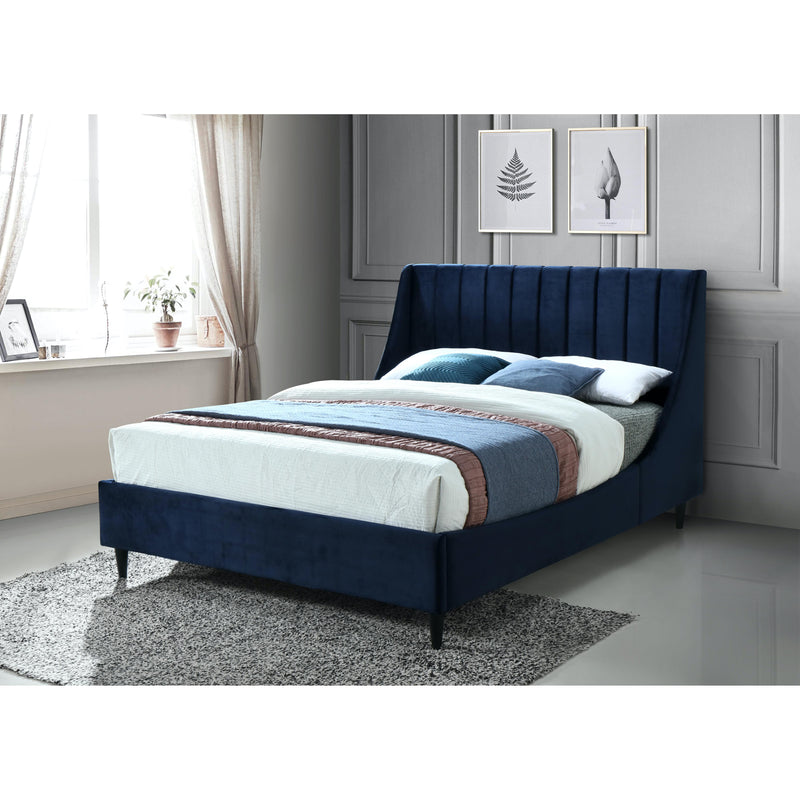 Meridian Eva Navy Velvet Full Bed IMAGE 4