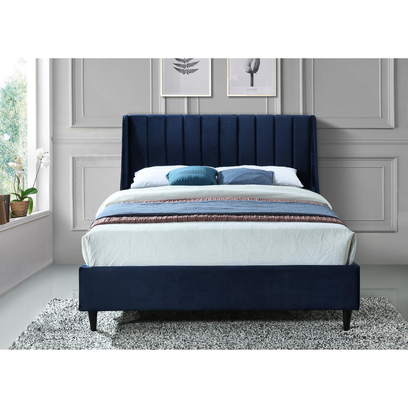 Meridian Eva Navy Velvet Full Bed IMAGE 5