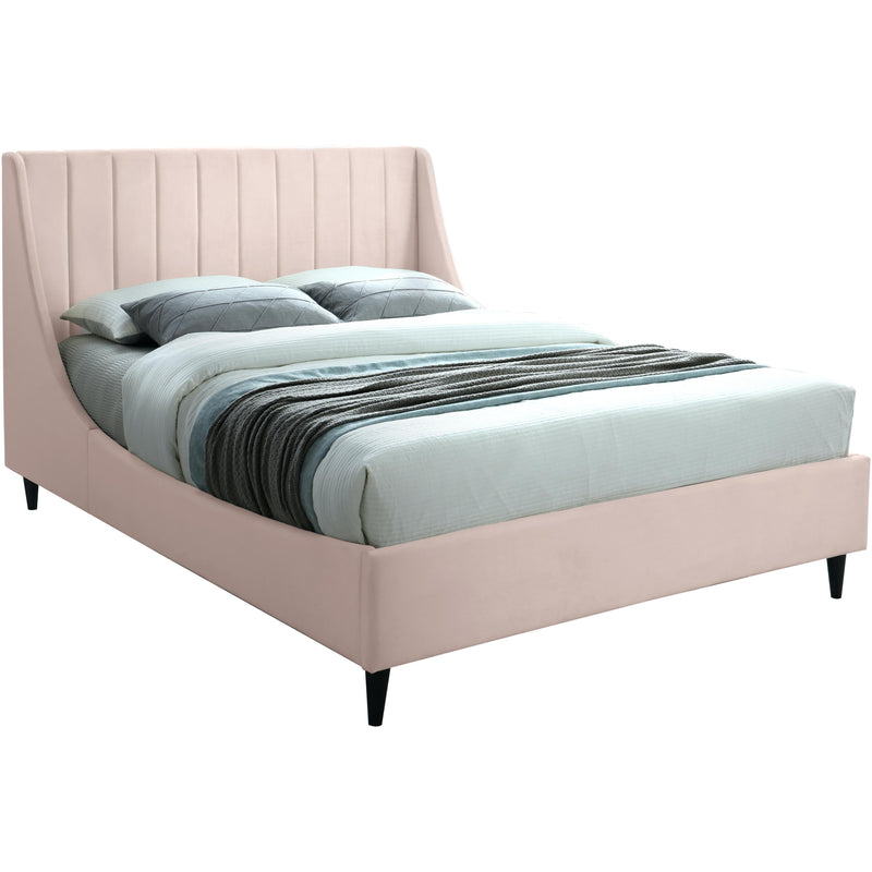 Meridian Eva Pink Velvet Full Bed IMAGE 1