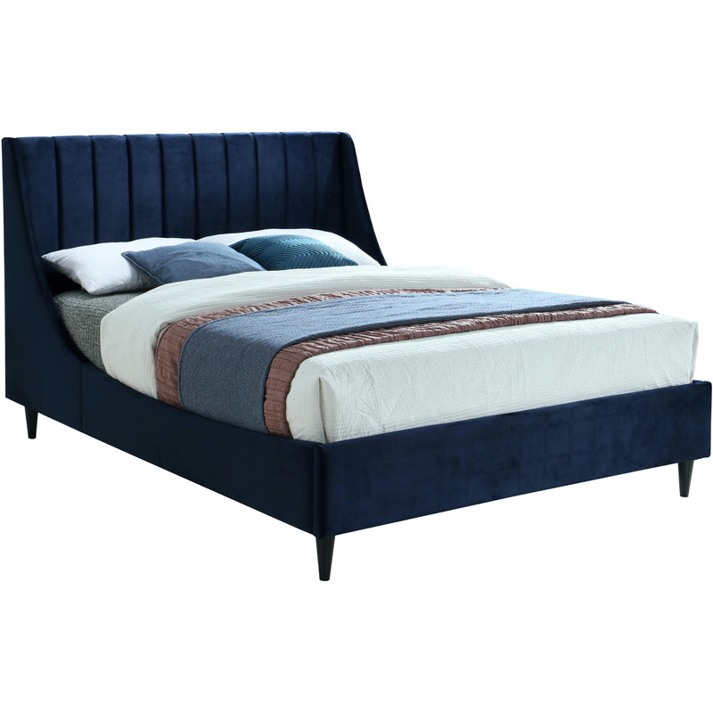 Meridian Eva Navy Velvet King Bed IMAGE 1