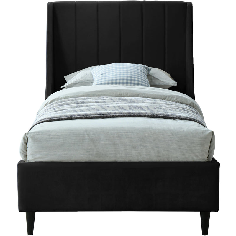 Meridian Eva Black Velvet Twin Bed IMAGE 2