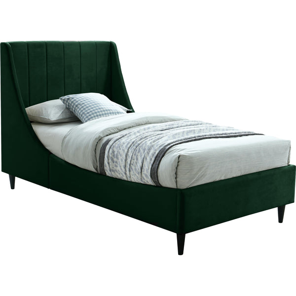 Meridian Eva Green Velvet Twin Bed IMAGE 1