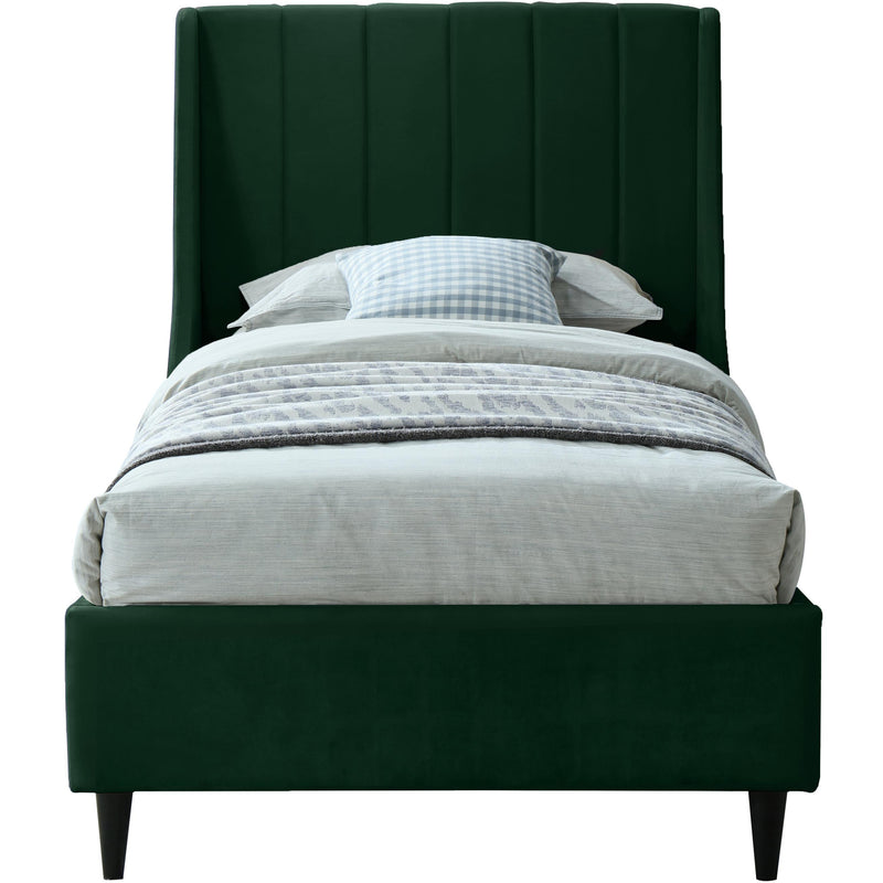 Meridian Eva Green Velvet Twin Bed IMAGE 2