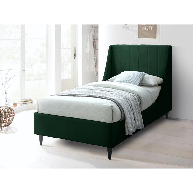 Meridian Eva Green Velvet Twin Bed IMAGE 4