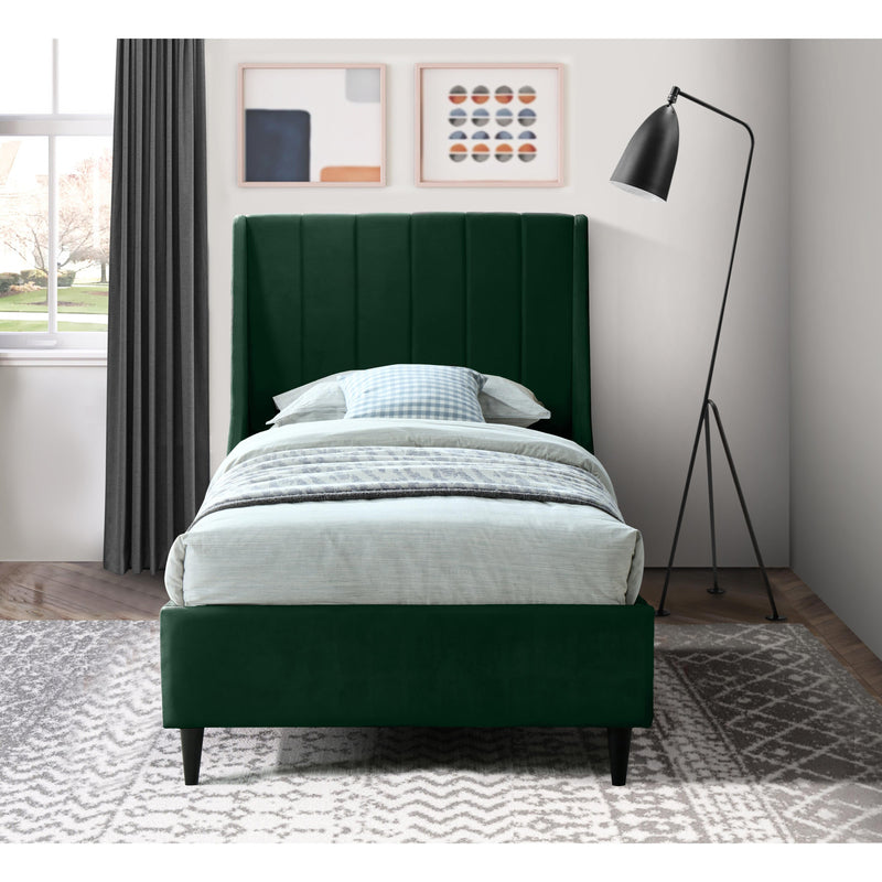 Meridian Eva Green Velvet Twin Bed IMAGE 5