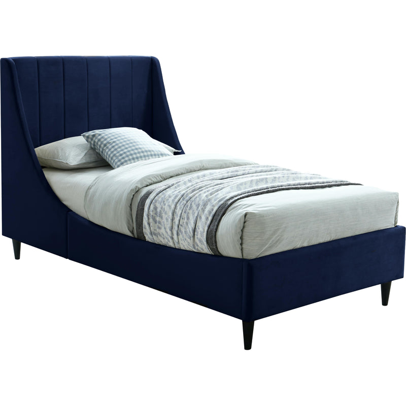 Meridian Eva Navy Velvet Twin Bed IMAGE 1