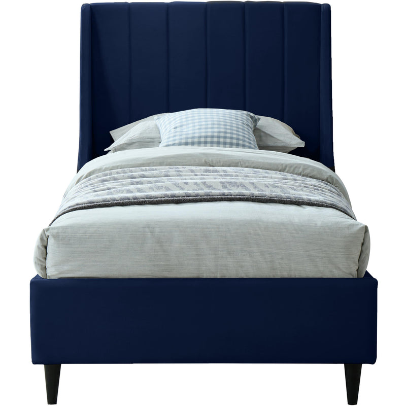 Meridian Eva Navy Velvet Twin Bed IMAGE 2