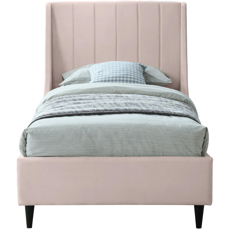 Meridian Eva Pink Velvet Twin Bed IMAGE 2