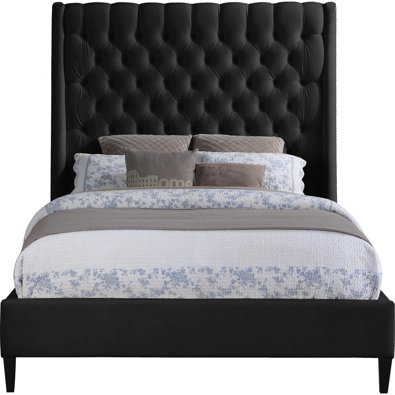 Meridian Fritz Black Velvet Full Bed IMAGE 2