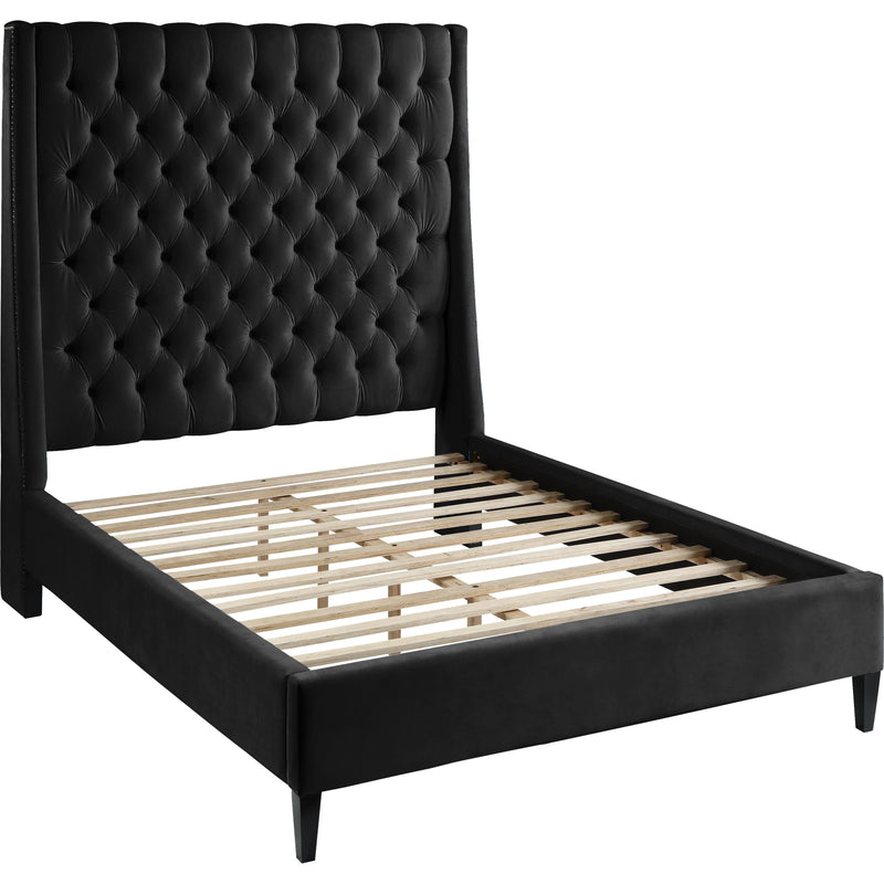 Meridian Fritz Black Velvet Full Bed IMAGE 4