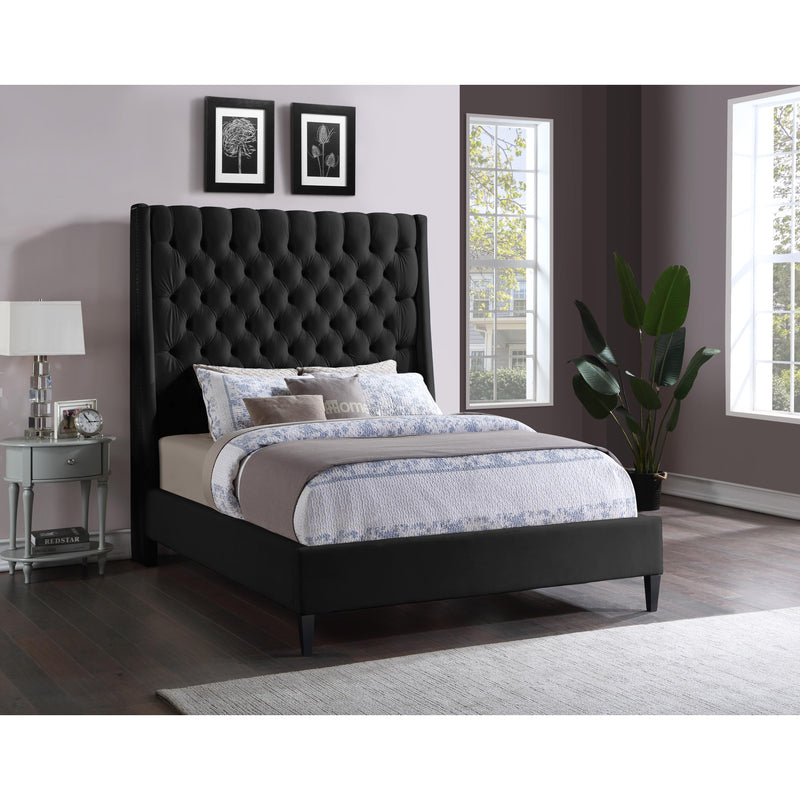 Meridian Fritz Black Velvet Full Bed IMAGE 9