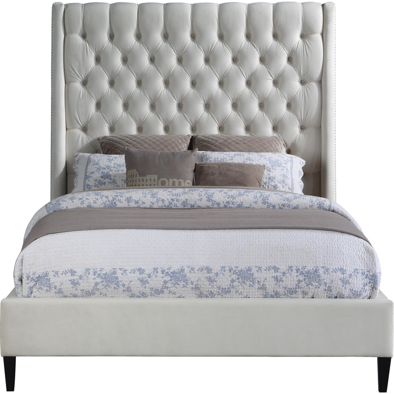 Meridian Fritz Cream Velvet Full Bed IMAGE 2