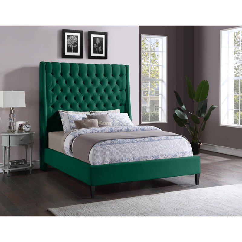 Meridian Fritz Green Velvet Full Bed IMAGE 9