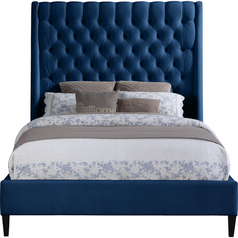 Meridian Fritz Navy Velvet Full Bed IMAGE 2