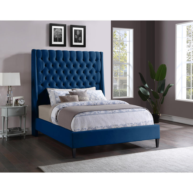 Meridian Fritz Navy Velvet Full Bed IMAGE 9