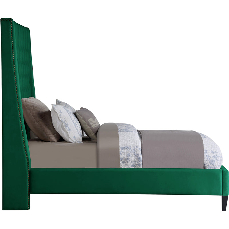 Meridian Fritz Green Velvet Twin Bed IMAGE 3