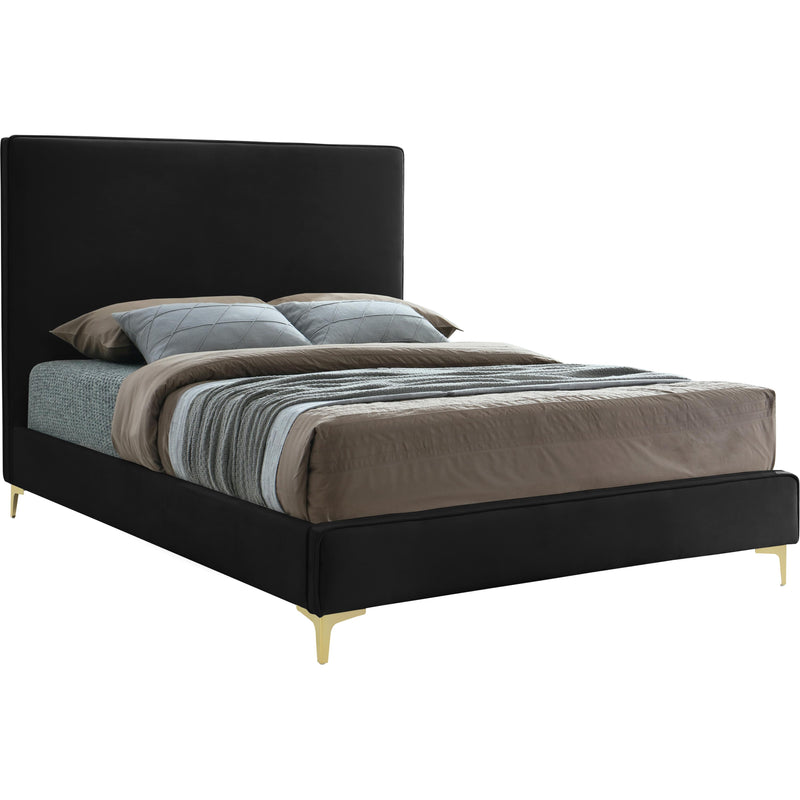 Meridian Geri Black Velvet Full Bed IMAGE 1