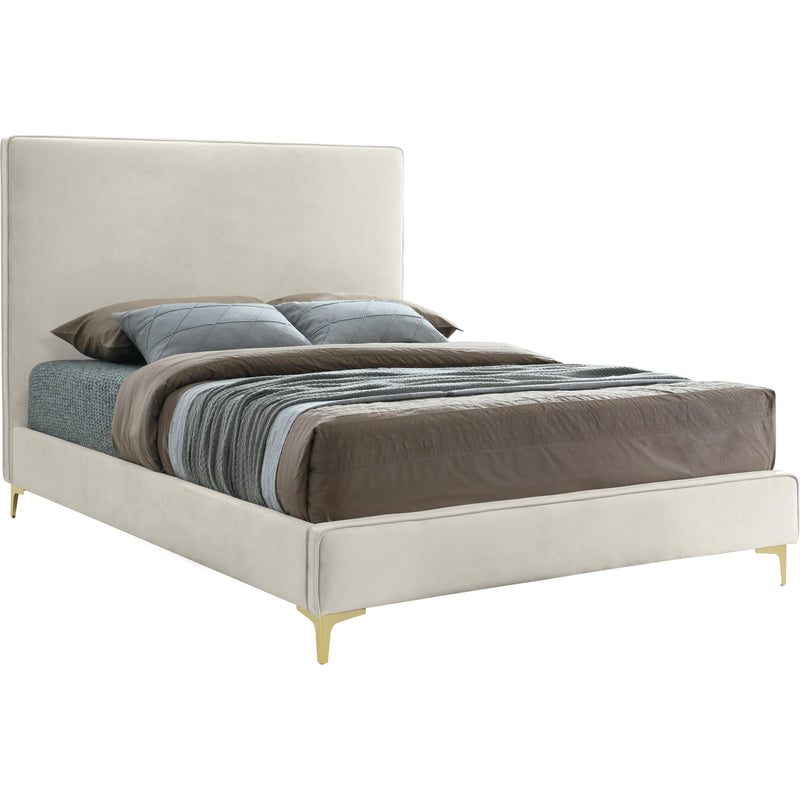 Meridian Geri Cream Velvet Full Bed IMAGE 1