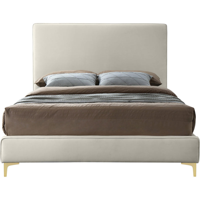 Meridian Geri Cream Velvet Full Bed IMAGE 3